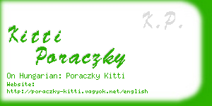 kitti poraczky business card